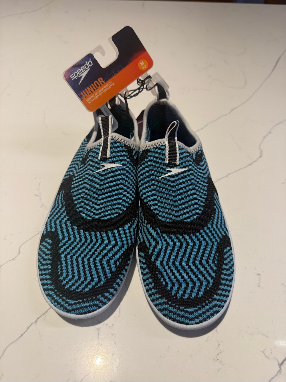 Speedo Junior Blue & Black Slip-On Water Shoes